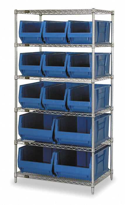 D5606 Bin Shlvng 30inx74inx36in Blue