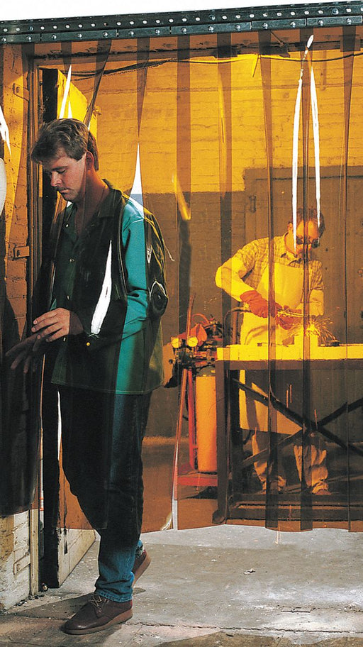 Welding Strip Curtain 8ft H 8 ft W Amber
