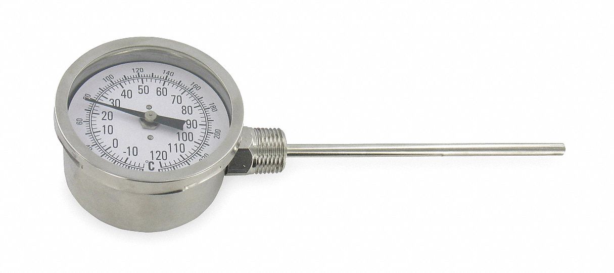 Bimetal Thermom 3 In Dial 0 to 250F