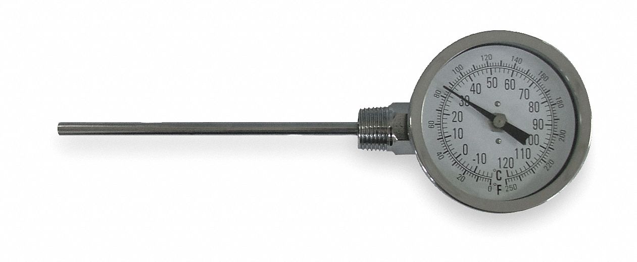 Bimetal Thermom 3 In Dial 0 to 250F