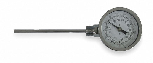 Bimetal Thermom 3 In Dial 0 to 250F