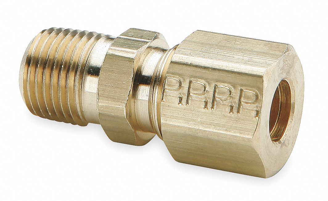 Straight Brass Comp.5/8in MNPT3/8in PK10