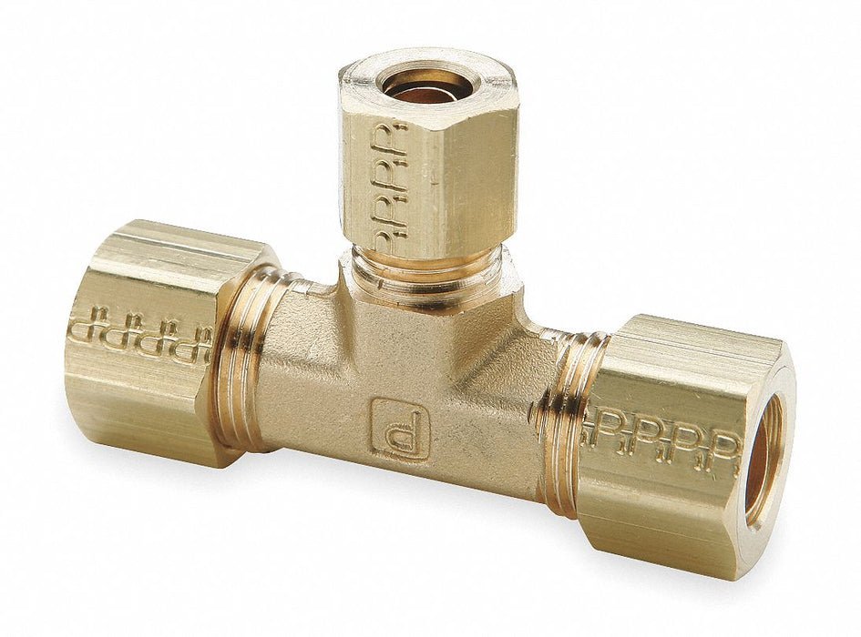 Tee Brass Comp3/8 3/8 1/4 PK10