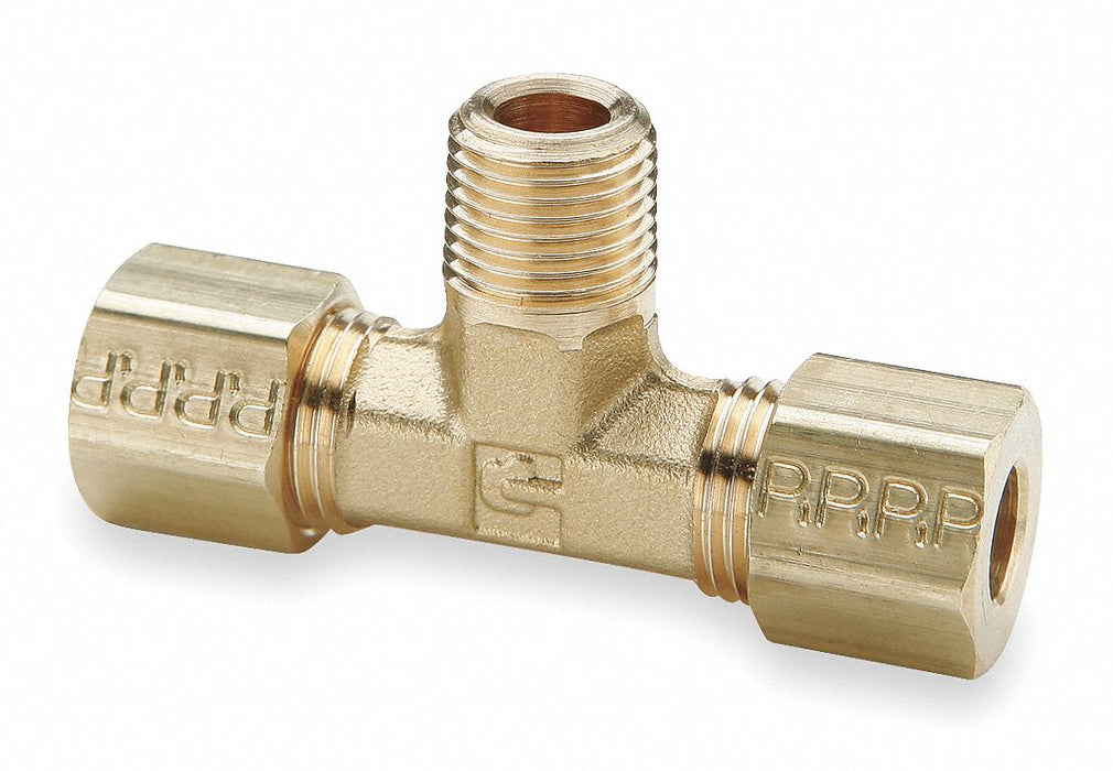 Tee Brass Comp3/16 MNPT1/8 3/16 PK10