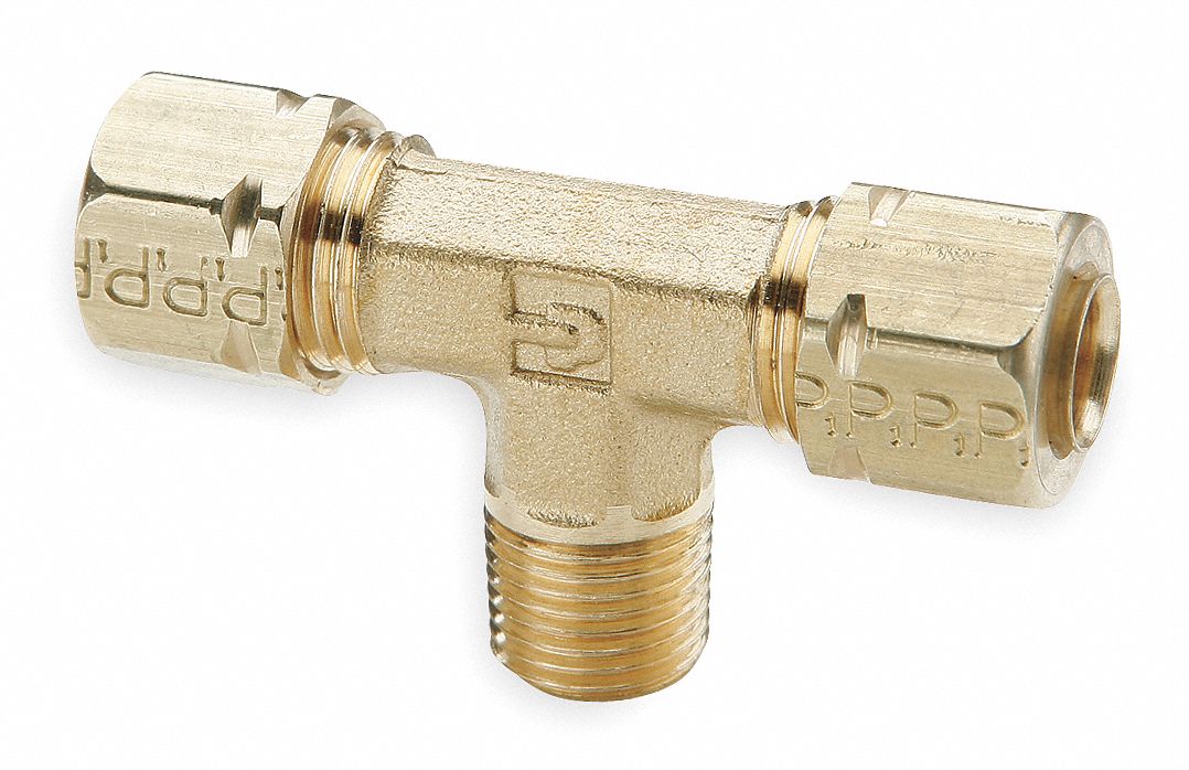 Tee Brass Comp1/8 1/8 MNPT1/8 PK10