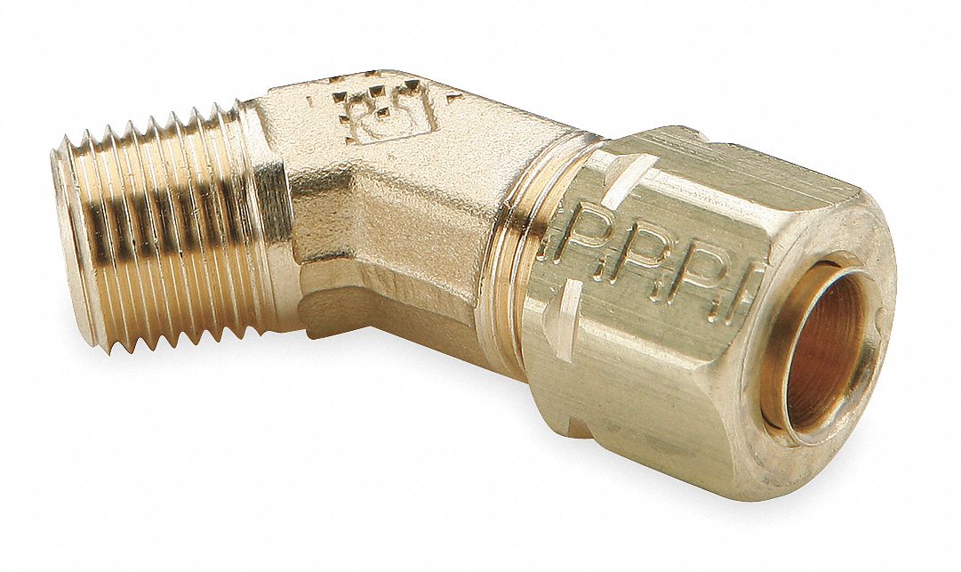 Elbow Brass Comp.3/8in Comp.1/4in PK10