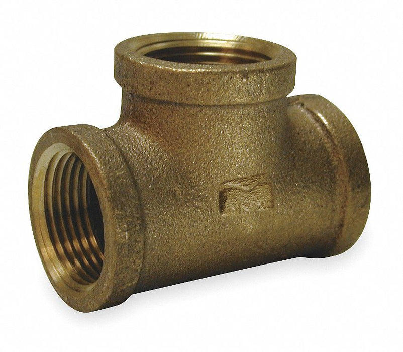 Tee Red Brass 1 1/2 in Pipe Size FNPT