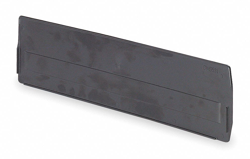 BinDivider 17.625inL Plastic Black PK6