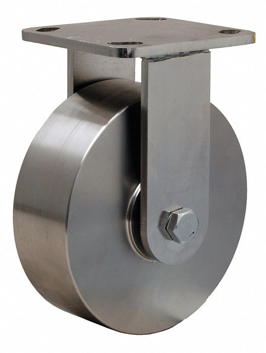 Plate Caster Rigid SS 7 1/2 H