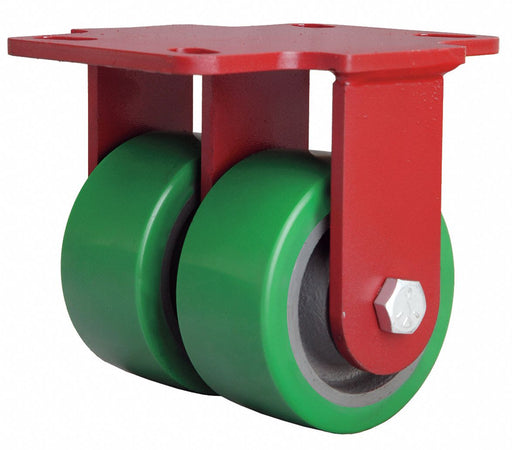 Plate Caster Rigid Rubber 7 3/4 H