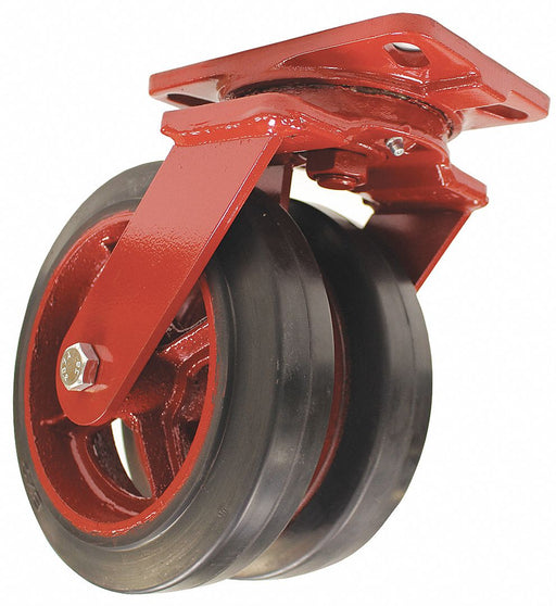 Plate Caster Swivel Rubber 9 3/4 H
