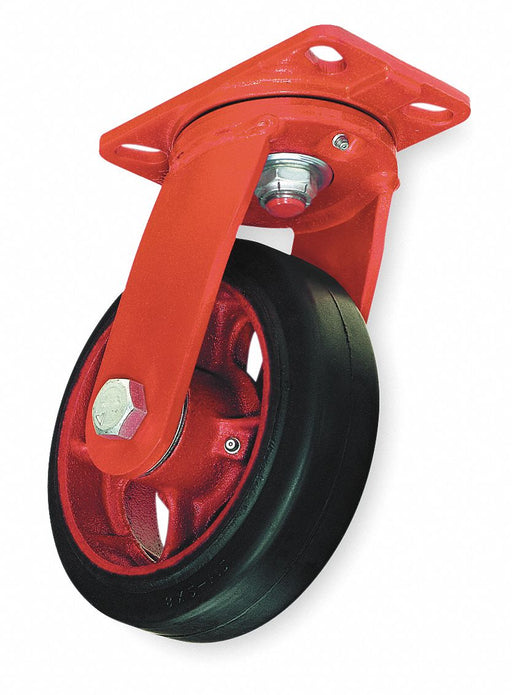 Plate Caster Swivel Rubber 10 1/4 H