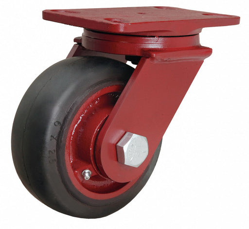 Plate Caster Swivel Rubber 7 1/2 H