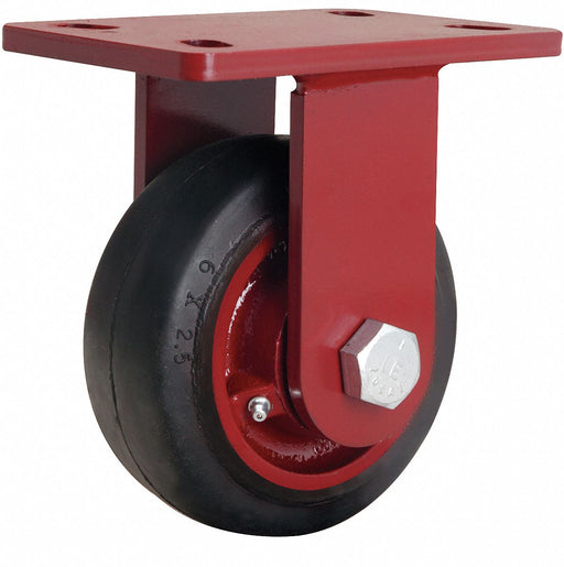 Plate Caster Rigid Rubber 7 1/2 H