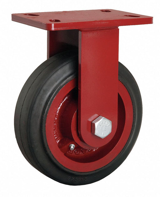 Plate Caster Rigid Rubber 10 1/4 H