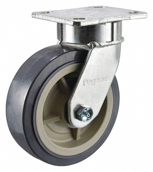 Plate Caster Swivel Polyurethane 6 1/2 H