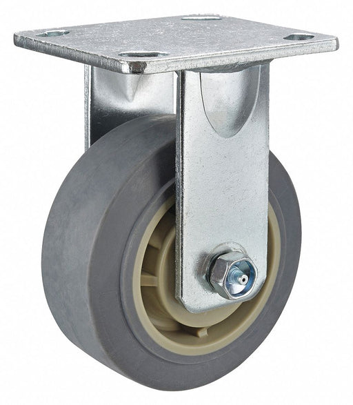 Plate Caster Rigid Rubber 7 1/2 H