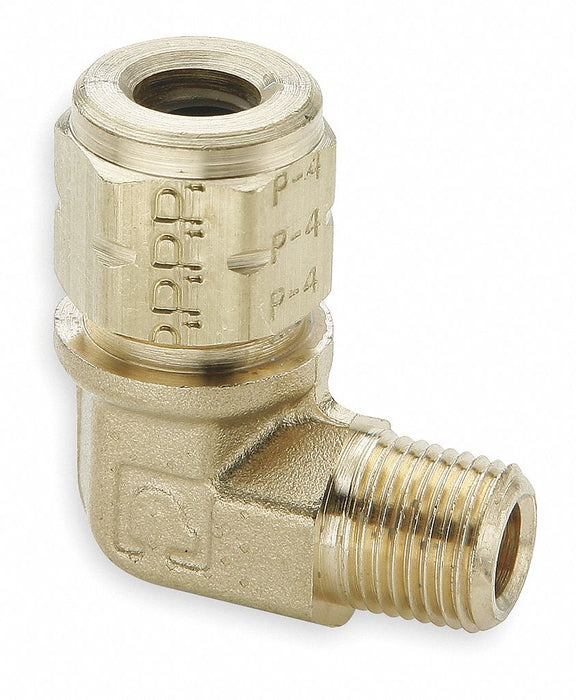Elbow Brass Comp.1/4 MNPT1/4 PK10