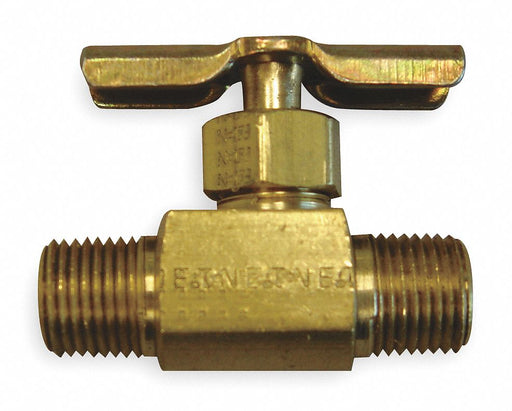 Needle Valve Straight Brass 1/4 in MNPT