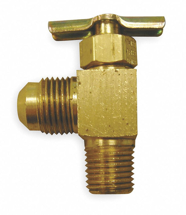 Needle Valve Angled Brass 1/8 x 1/4 In.