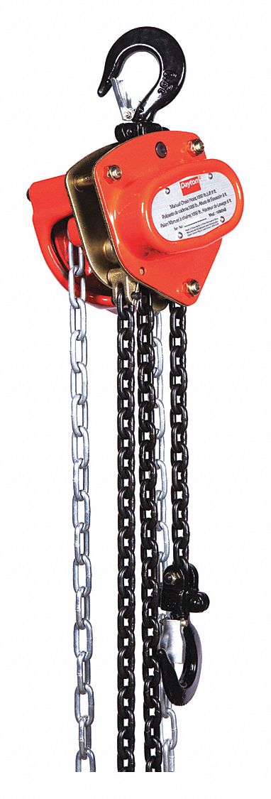 Manual Chain Hoist 1000 lb Lift 8 ft.