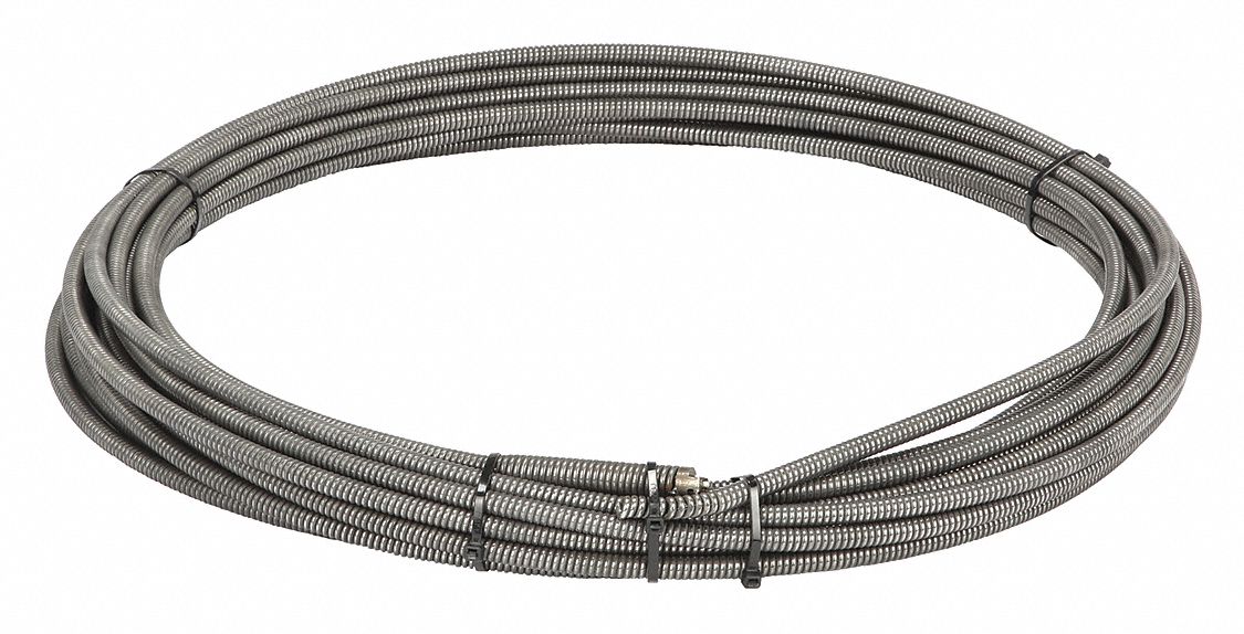 Drain Cleaning Cable 3/8 in Dia 100 ft L