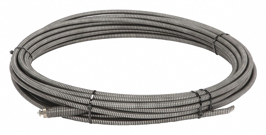 Drain Cleaning Cable 1/2 in Dia 50 ft L