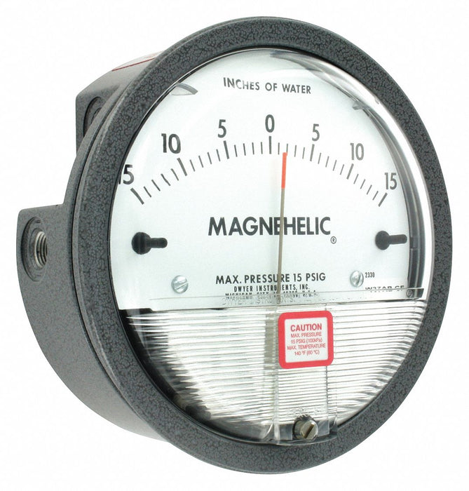 N0300 Pressure Gauge 15 In to 0 to 15 In H2O