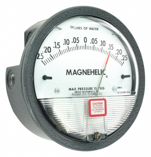 N0300 Pressure Gauge 0.25In to 0 to 0.25In H2O