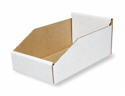 Corr Shelf Bin White Cardboard 4 3/4 in