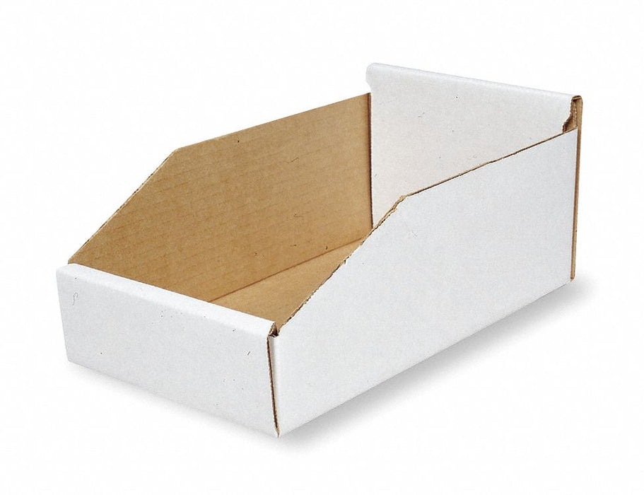 Corr Shelf Bin White Cardboard 4 3/4 in