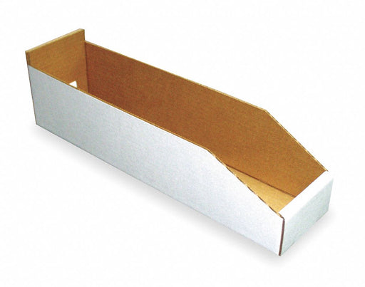 Corr Shelf Bin White Cardboard 4 3/4 in