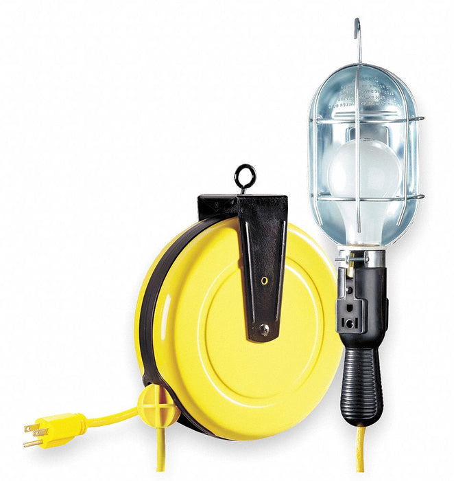 Cord Reel w/Lamp Incan 25ft 16AWG 120VAC