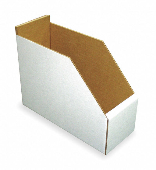 Corr Shelf Bin White Cardboard 8 1/2 in