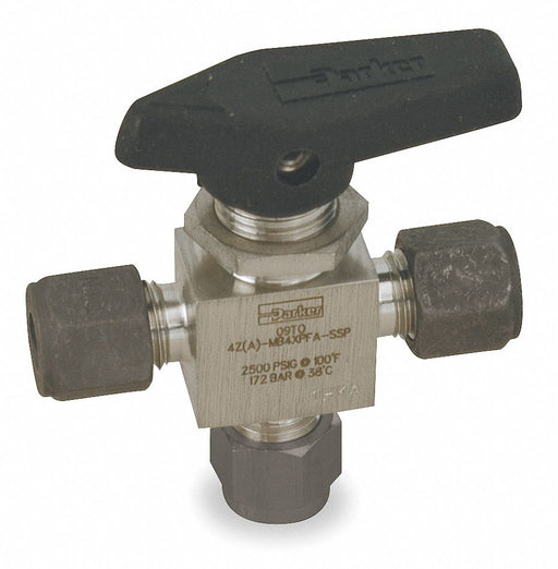Manual 3-Way Ball Valve 3/8 316 SS