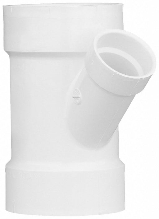 PVC Wye 4 in  4 in Hub 2 in
