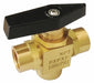 Manual 3-Way Ball Valve 1/4 Brass