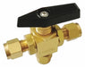 Manual 3-Way Ball Valve 1/4 Brass