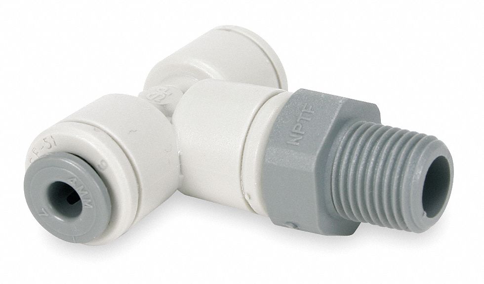 Tee Push-Fit1/4 1/4 NPTF1/8 PK10