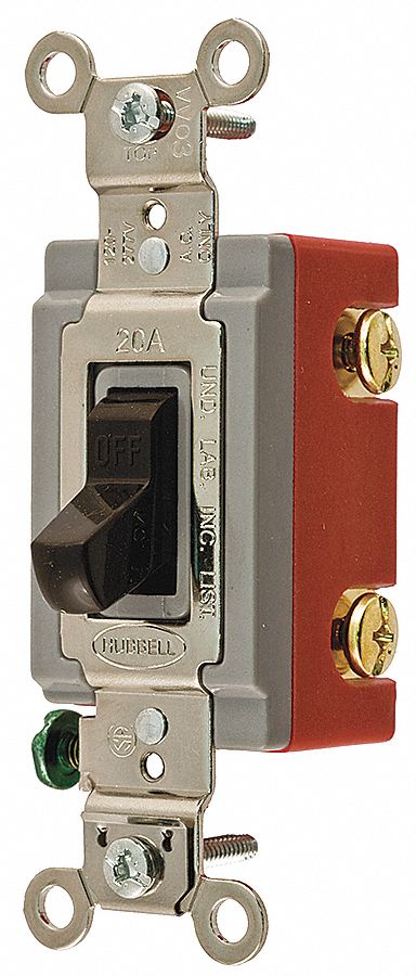 Wall Switch Brwn 20A Back Side SnglPole