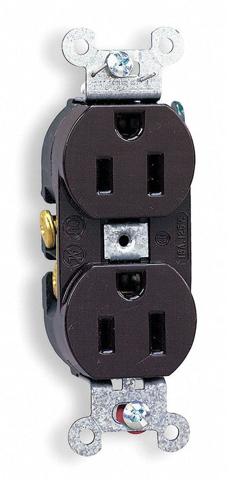 Receptacle Brown 15 A 2P3W Side 1PK