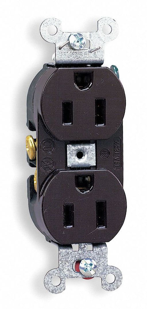 Receptacle Brown 15 A 2P3W Side 1PK