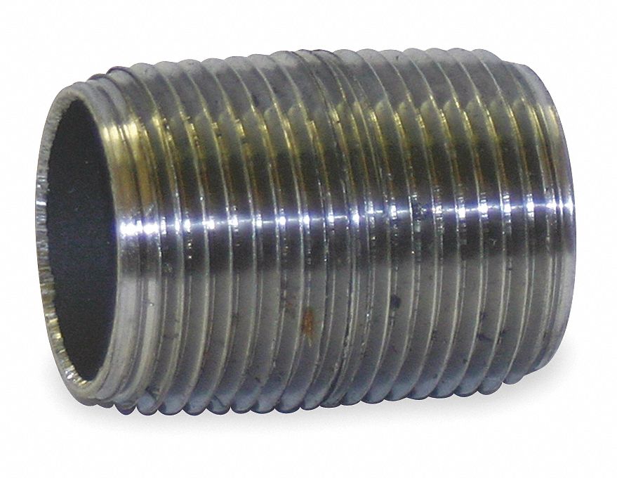 Black Close Pipe Nipple Threaded 1/2