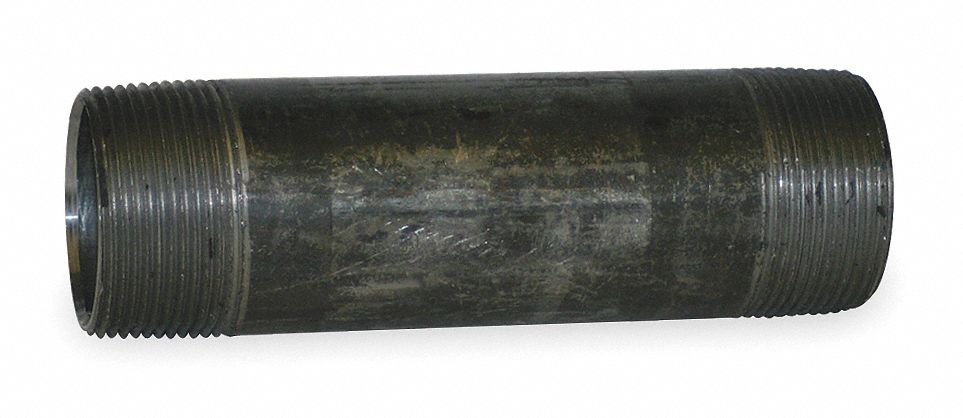 Black Pipe Nipple Threaded 1-1/4x12 In
