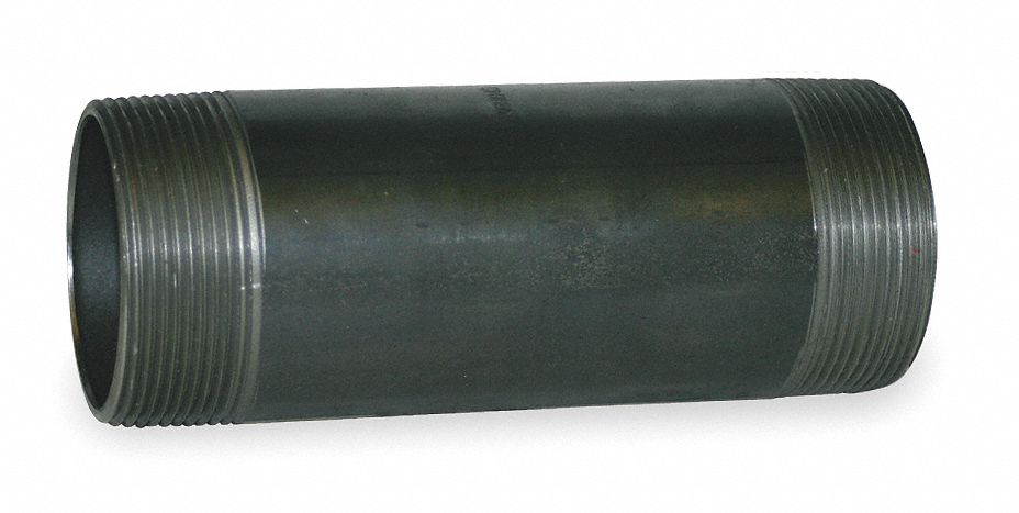Black Pipe Nipple Threaded 2x12 In