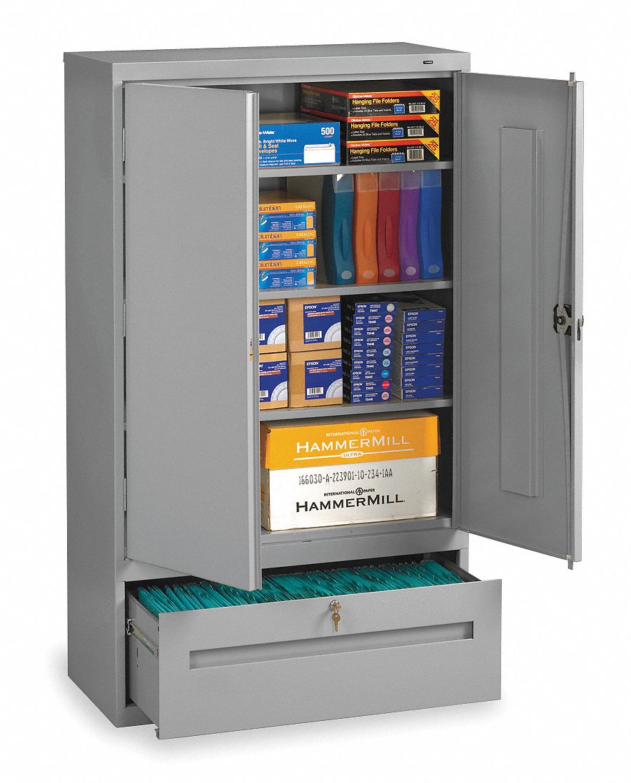 F8519 Lateral File Drawer Cabinet 3 Shelf Gray