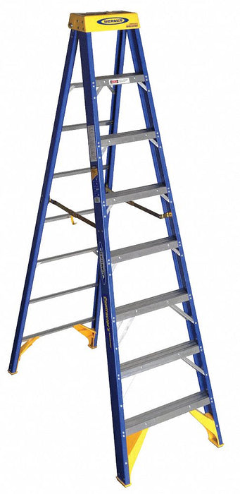 Stepladder Fiberglass 8 ft H 375 lb Cap