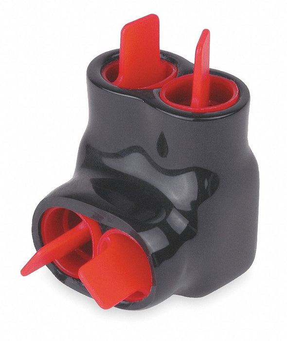 MultitapConnector Alum Blk Slotted 2Port