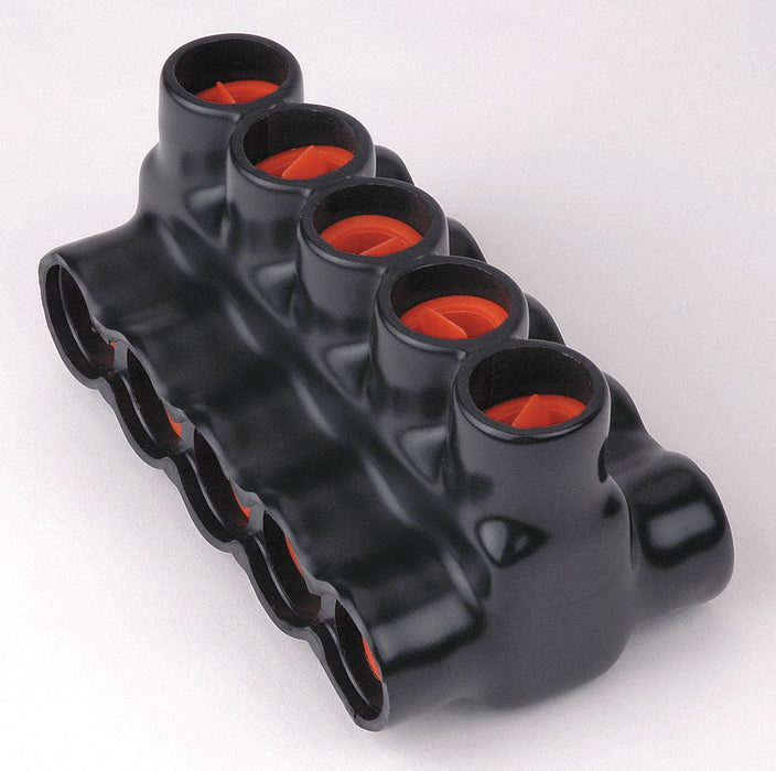 MultitapConnector Alum Blk Slotted 5Port
