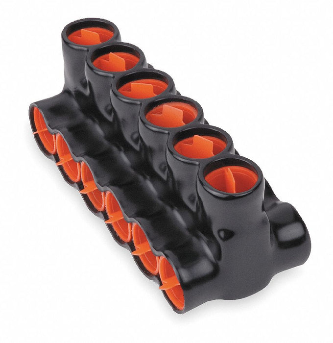 MultitapConnector Alum Blk Slotted 6Port